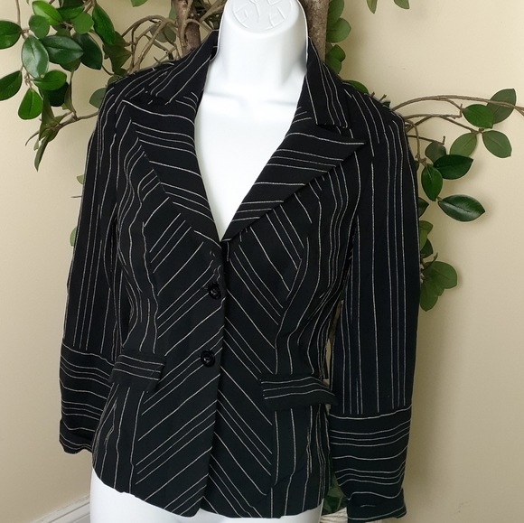 Michele Bohbot Bisou Bisou Pinstripe Pant Suit Set - Picture 2 of 16